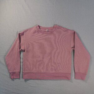 Uniqlo Shirt Womem Medium Purple Sweatshirt Pullover Sweater Boxy Crop Athletic